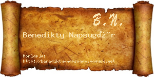 Benedikty Napsugár névjegykártya
